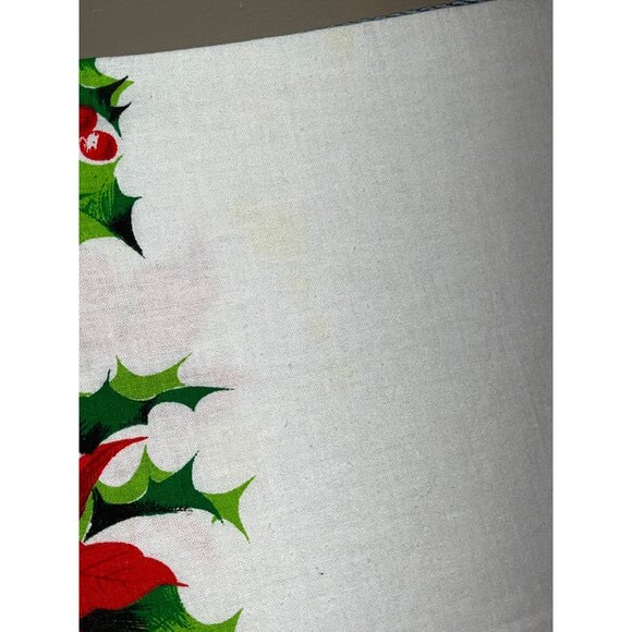 Holiday Tablecloth White Cotton Poinsettia 87x51" Christmas Dining Festive Decor - Picture 5 of 10